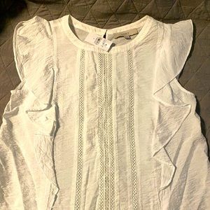 LOFT Crocheted Short Sleeved Blouse